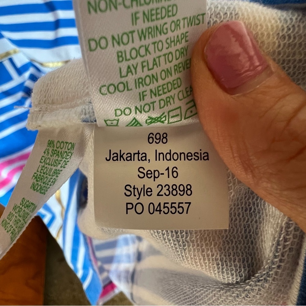 Lilly Pulitzer lena dress lapis blue tiki stripe size XS - Picture 9 of 10